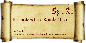 Sztankovits Kamélia névjegykártya